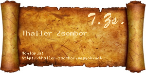 Thaller Zsombor névjegykártya